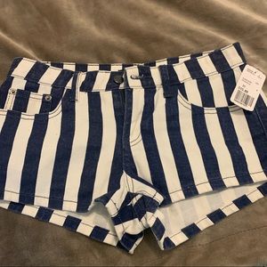 Cream/blue Denim shorts never worn